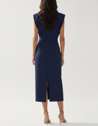 Women's Midi Dress | Textured Fabric, Button-Front Design for Cocktail and Formal Events 1