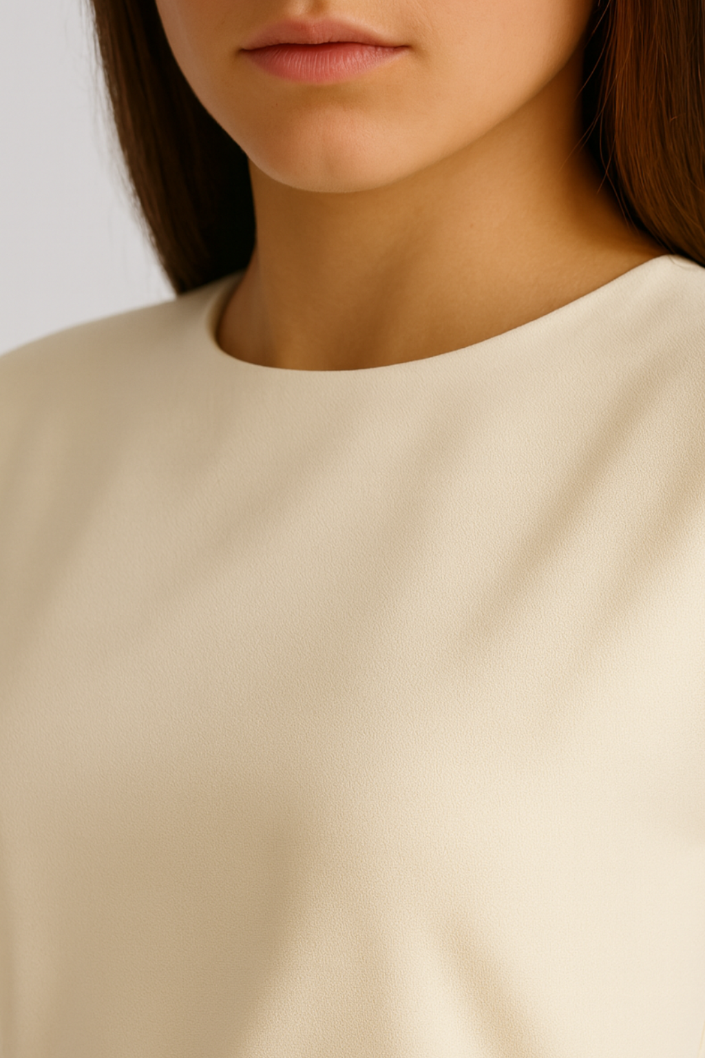 Women's Midi Dress | Woven Fabric, High Neckline, Side Button Detail 1