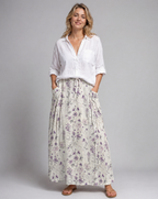 Women's Midi Skirt | Vintage Floral Print, Comfortable A-Line Design 0