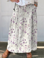 Women's Midi Skirt | Vintage Floral Print, Comfortable A-Line Design 4