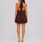 Women's Mini Dress | Elegant Halter Neck, Lightweight Chiffon, Summer Cocktail 5