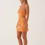 Women's Mini Dress | Floral Embroidery, Beaded Details, Summer Cocktail 4