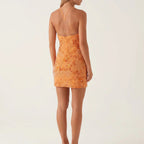 Women's Mini Dress | Floral Embroidery, Beaded Details, Summer Cocktail 5