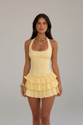 Women's Mini Dress | Structured Bodice Soft Yellow 0
