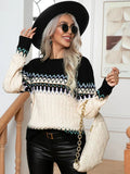 Women's Norwegian Sweater | Soft Knit, Geometric Patterns, Round Neck, Long Sleeves 0