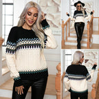 Women's Norwegian Sweater | Soft Knit, Geometric Patterns, Round Neck, Long Sleeves 1