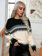 Women's Norwegian Sweater | Soft Knit, Geometric Patterns, Round Neck, Long Sleeves 4