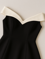 Women's Off-Shoulder Mini Dress | Rayon, Flared Skirt 2