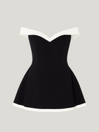 Women's Off-Shoulder Mini Dress | Rayon, Flared Skirt 4