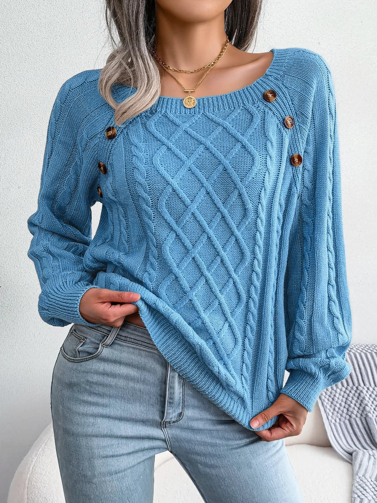 Women's Oversized Cable-Knit Cardigan Sweater | Relaxed Fit, Button-Through Front, Longline Shape 1