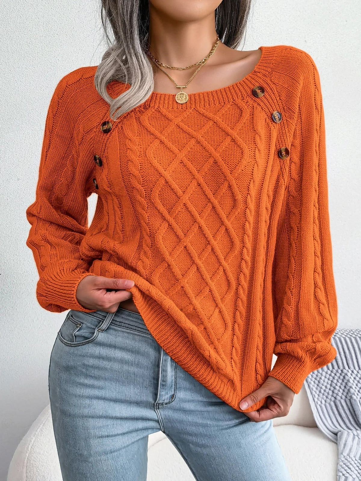 Women's Oversized Cable-Knit Cardigan Sweater | Relaxed Fit, Button-Through Front, Longline Shape 3