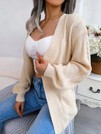 Women's Oversized Cardigan | Chunky Cable Knit with Pockets, Open Front 1