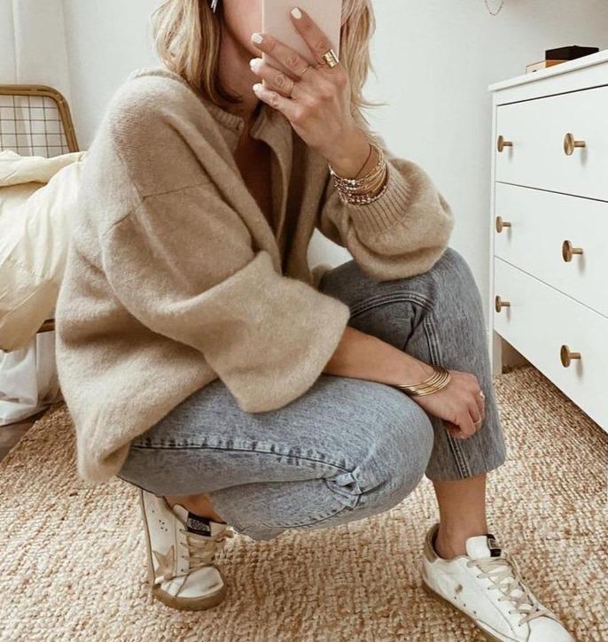 Women's Oversized Cardigan | Fluffy Brushed Knit, Button Front 2