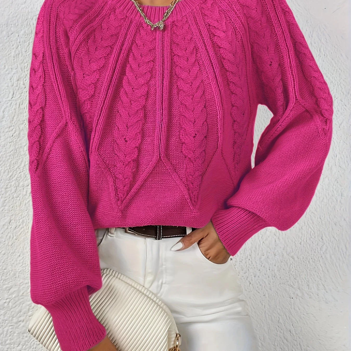 Women's Oversized Jumper | Cable-Knit, Cropped, Relaxed Fit 10