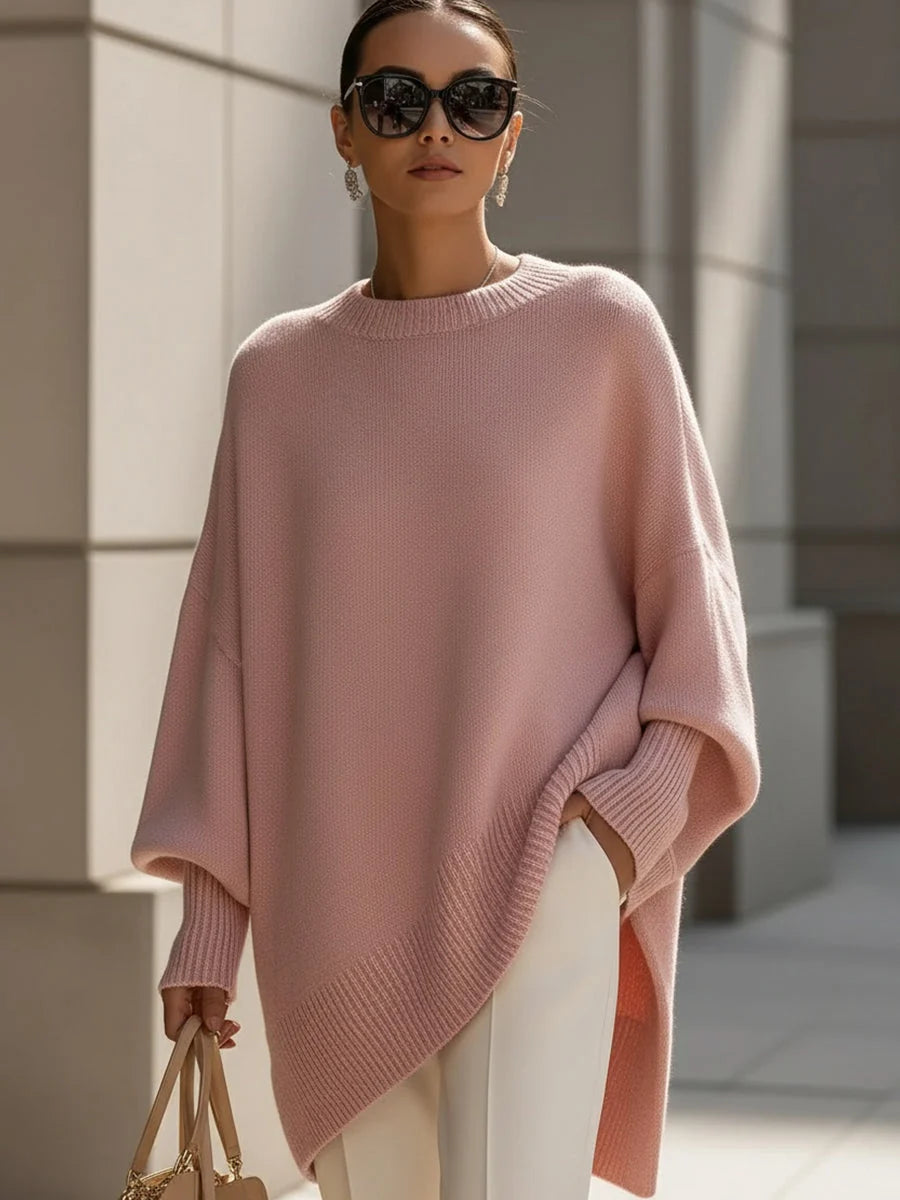 Women's Oversized Jumper | Wool Blend, Asymmetrical Hem, Ribbed Cuffs 5