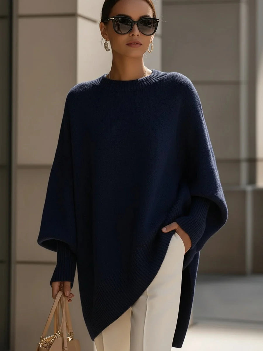 Women's Oversized Jumper | Wool Blend, Asymmetrical Hem, Ribbed Cuffs 6