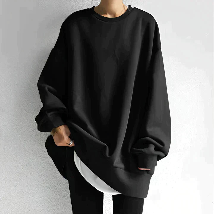 Women's Oversized Sweater | Relaxed Fit, Crew Neck Tunic 0