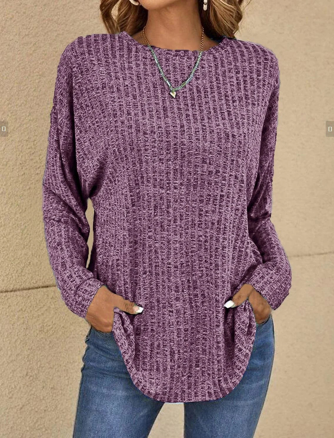 Women's Oversized Sweater | Relaxed Fit, Longline Style, Ribbed Trim 4