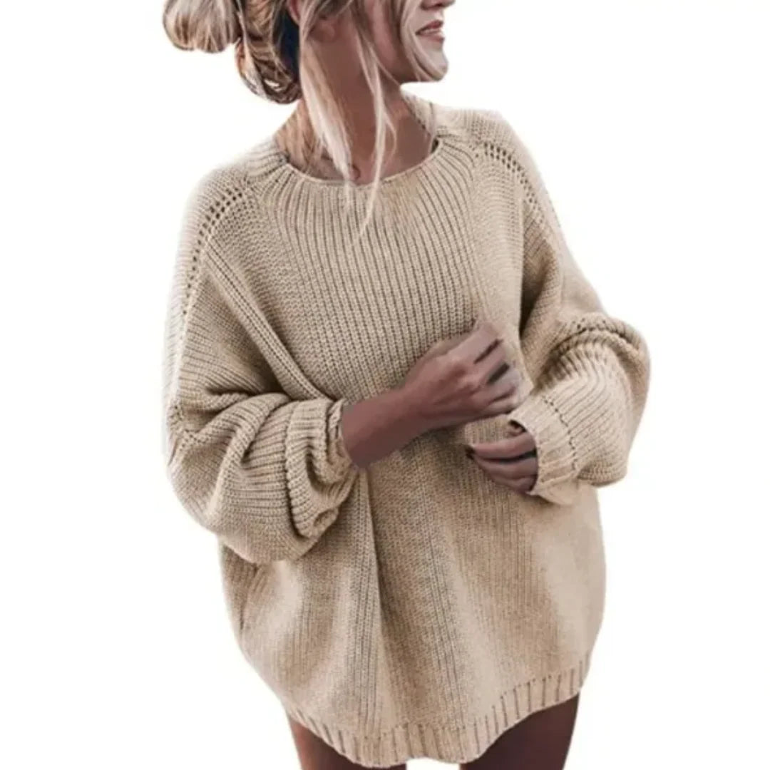 Women's Oversized Sweater | Ribbed Knit, Balloon Sleeves, Relaxed Fit 1