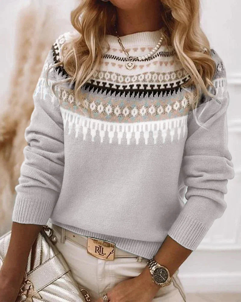 Women's Oversized Sweater | Ribbed Knit, Relaxed Fit, Crew Neck 1