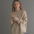Women's Oversized Sweater | Soft Knit Turtleneck, Relaxed Fit 0
