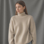 Women's Oversized Sweater | Soft Knit Turtleneck, Relaxed Fit 3