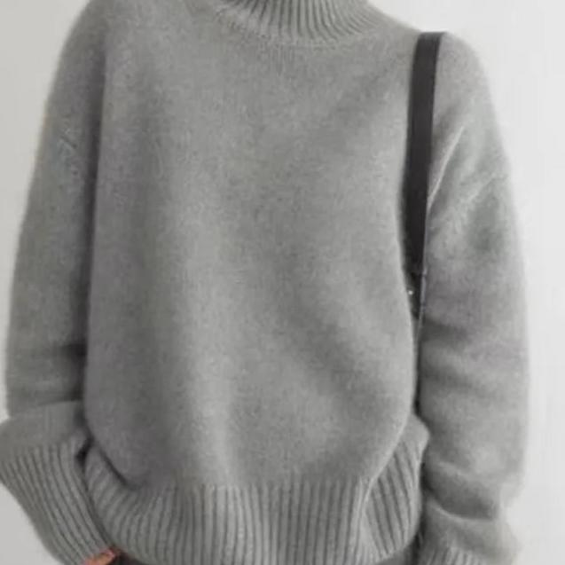Women's Oversized Sweater | Soft Knit Turtleneck, Relaxed Fit 8