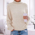 Women's Oversized Sweater | Soft Knit, Turtleneck, Loose Fit 0