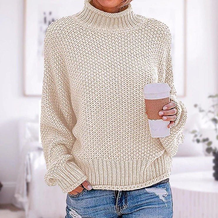 Women's Oversized Sweater | Soft Knit, Turtleneck, Loose Fit 0