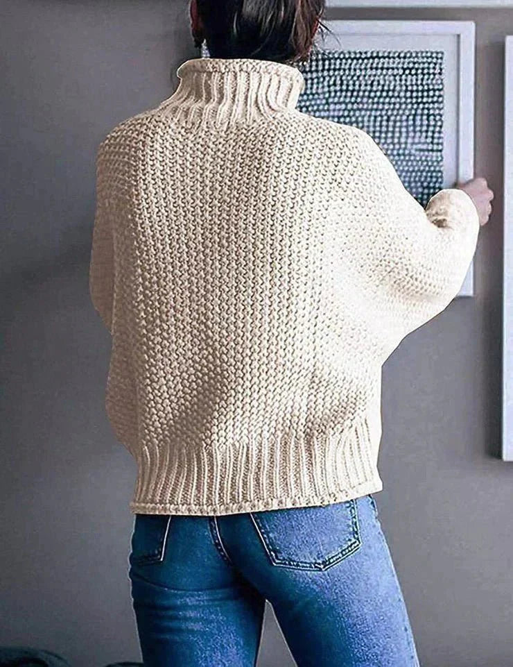 Women's Oversized Sweater | Soft Knit, Turtleneck, Loose Fit 1