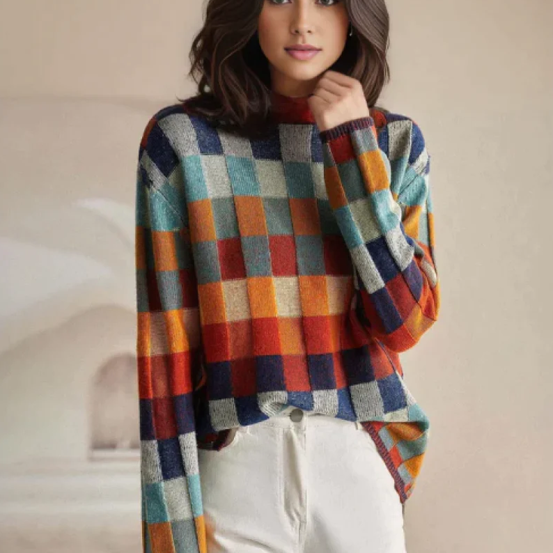 Women's Plaid Sweater | Soft Knit, Elegant Fit, Versatile Design 1