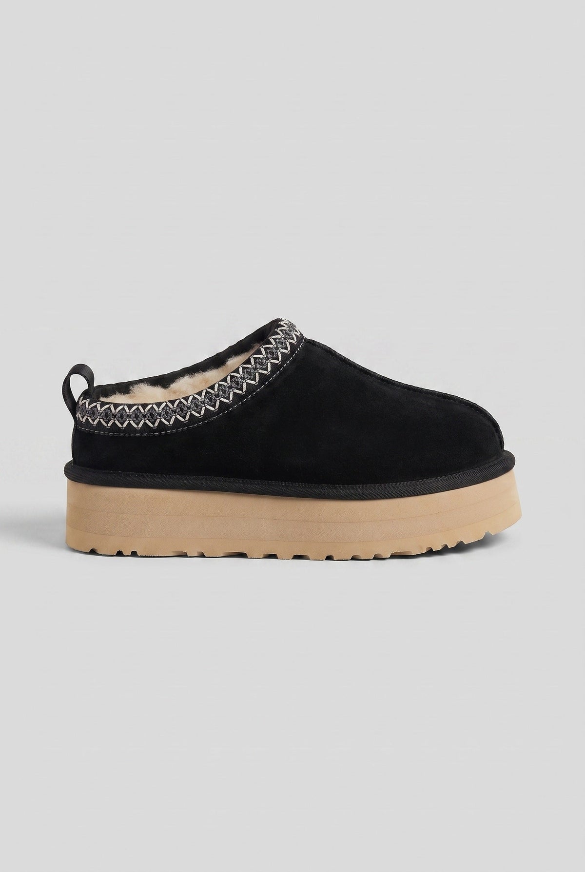 Women's Platform Slippers | Suede-Look Upper, Embroidered Braid Trim, Soft Borg Lining 3