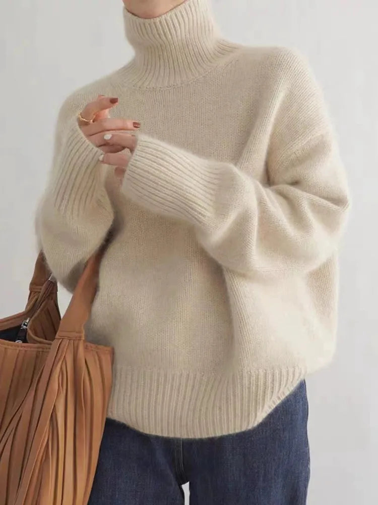 Women's Pullover Sweater | Soft Turtleneck, Elegant Winter Style 0
