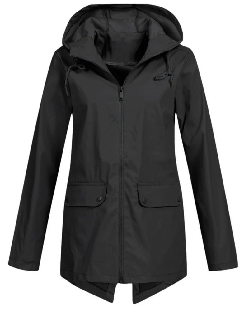 Women's Rain Jacket | Longline, Adjustable Hood, Shaped Waist, Hip Length 0