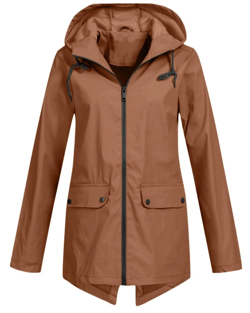 Women's Rain Jacket | Longline, Adjustable Hood, Shaped Waist, Hip Length 1