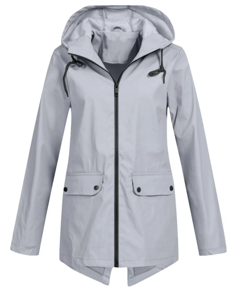 Women's Rain Jacket | Longline, Adjustable Hood, Shaped Waist, Hip Length 2