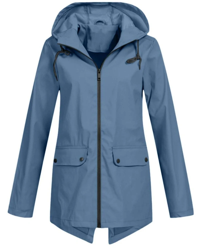 Women's Rain Jacket | Longline, Adjustable Hood, Shaped Waist, Hip Length 3