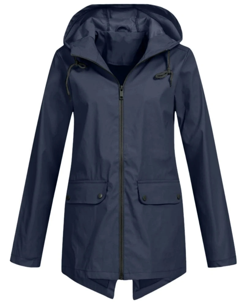 Women's Rain Jacket | Longline, Adjustable Hood, Shaped Waist, Hip Length 4