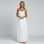 Women's Sleeveless Maxi Dress | Lightweight Fabric, Ruched Bodice, Elegant Summer Style 0