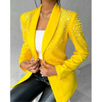 Women's Slim Blazer | Tailored Fit, Pearl Details, Elegant Style 0