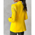 Women's Slim Blazer | Tailored Fit, Pearl Details, Elegant Style 1