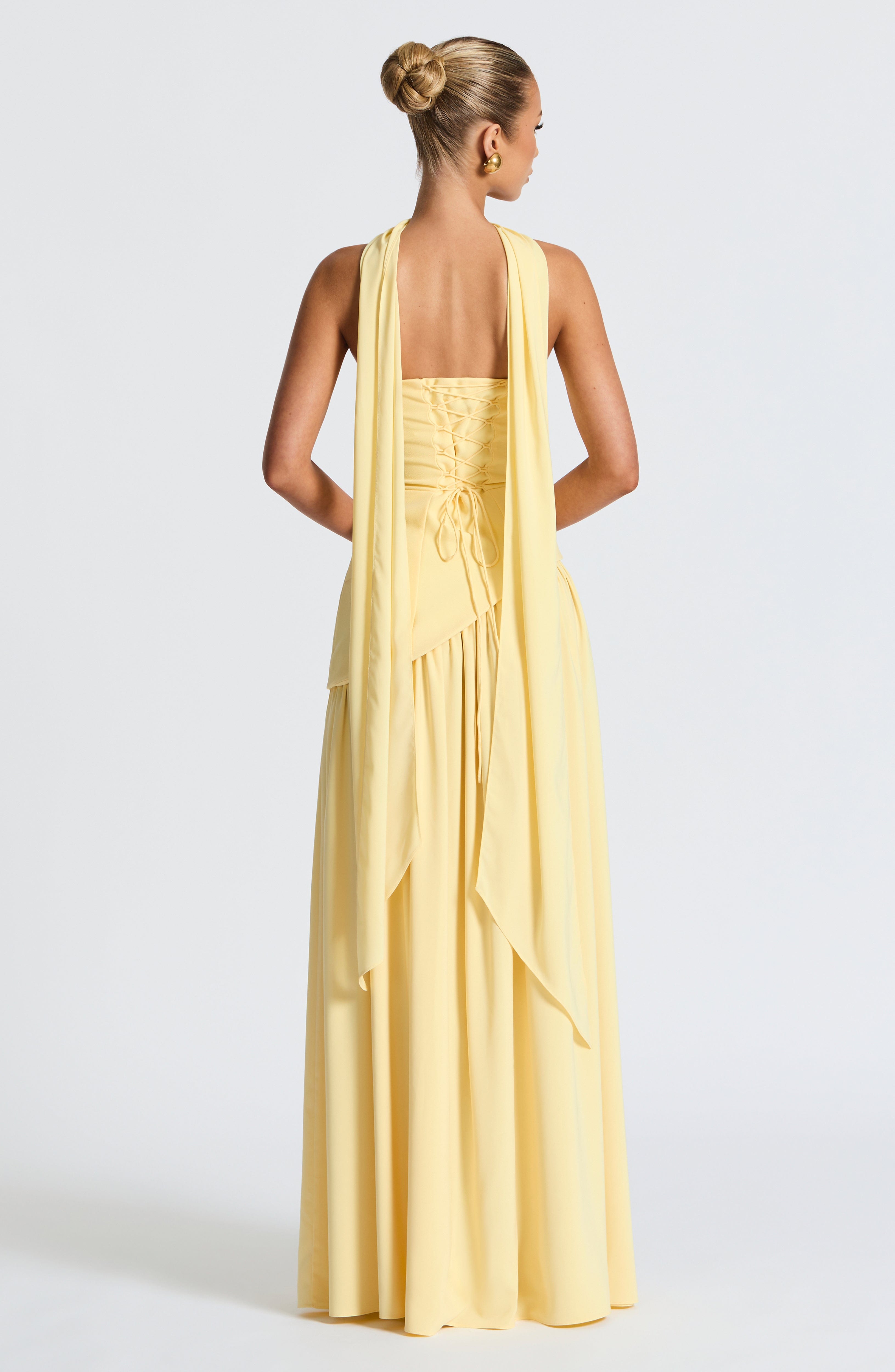 Women's Strapless Maxi Dress | Black, Asymmetric Waist, High Slit 8