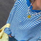 Women's Striped Cardigan | Soft Fluffy Knit, Relaxed Fit 4