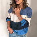 Women's Striped Pullover Sweater | Soft Knit, Relaxed Fit, Versatile Style 0