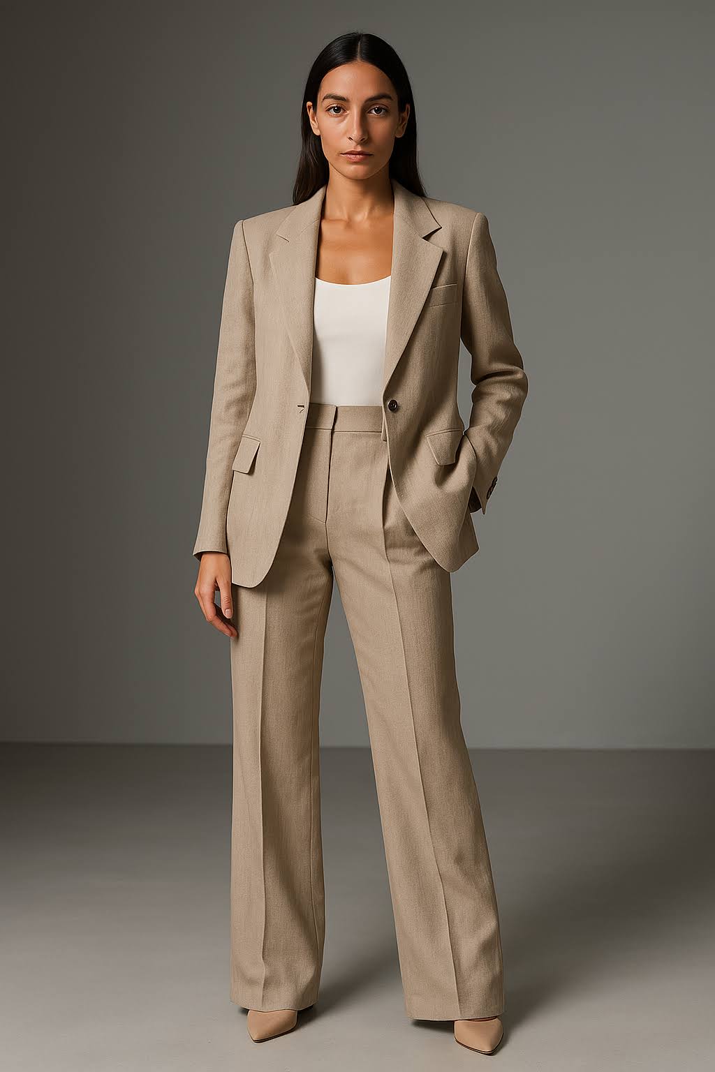 Women's Suit | Slim Fit Blazer and Loose Fit Trousers, Breathable Fabric 2