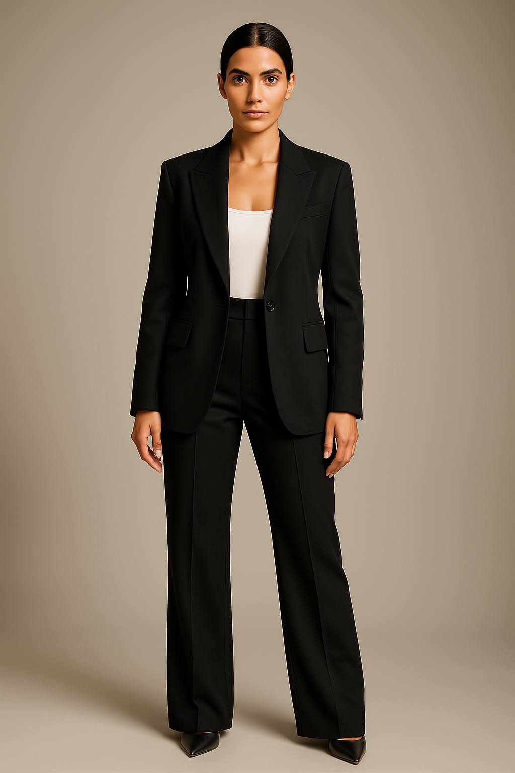 Women's Suit | Slim Fit Blazer and Loose Fit Trousers, Breathable Fabric 3