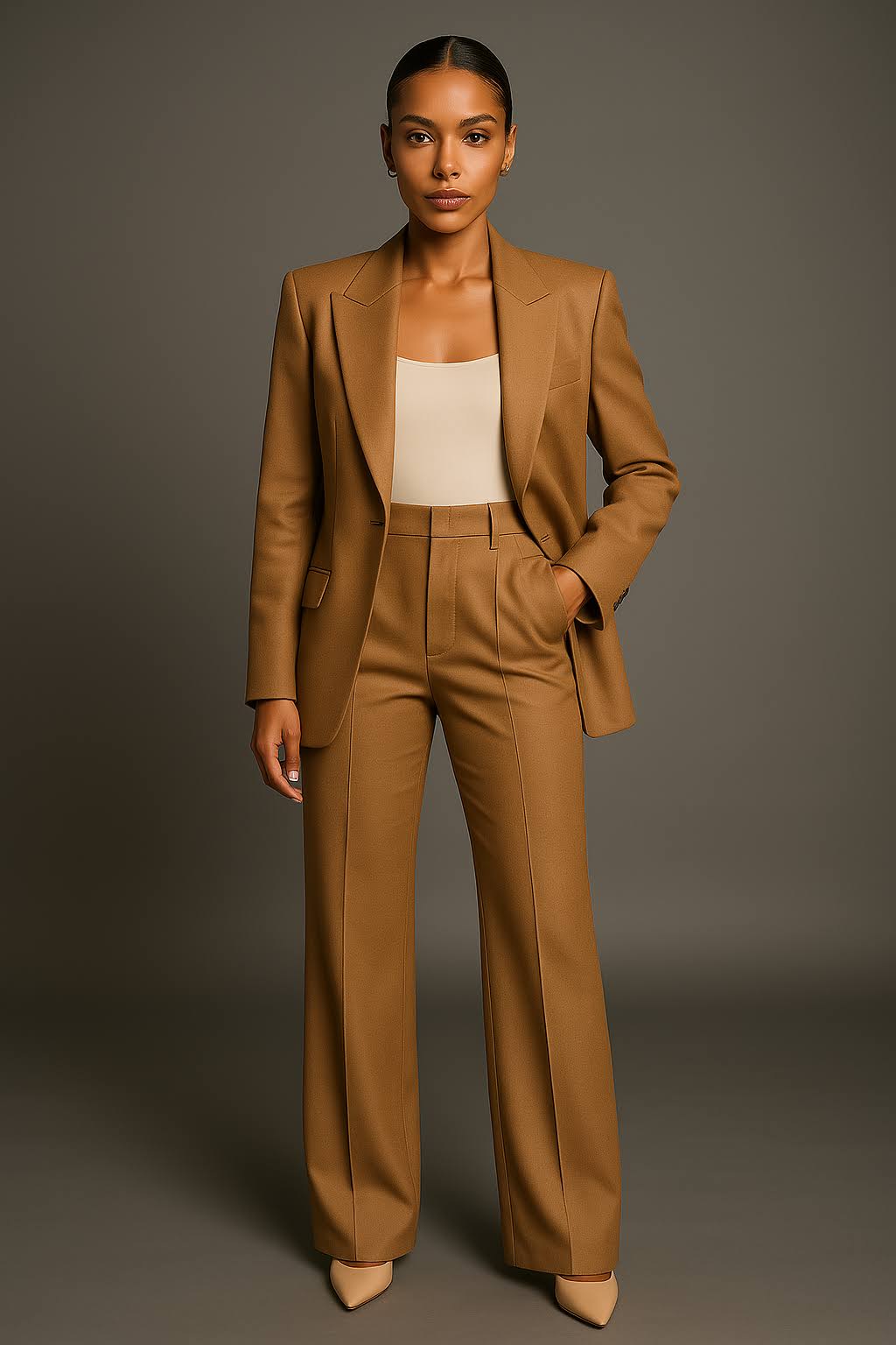Women's Suit | Slim Fit Blazer and Loose Fit Trousers, Breathable Fabric 4