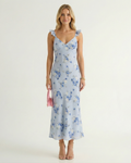 Women's Summer Dress | Floral Midi Sundress, Spaghetti Strap 0