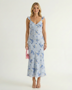 Women's Summer Dress | Floral Midi Sundress, Spaghetti Strap 0