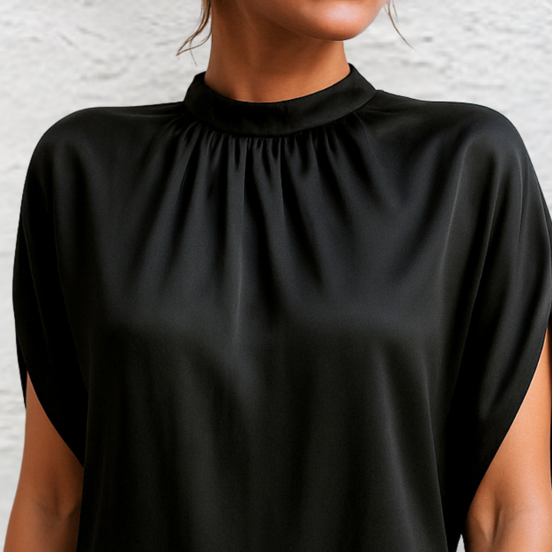 Women's Summer Mini Dress | Comfortable Synthetic, High Neck, Short Sleeve 3
